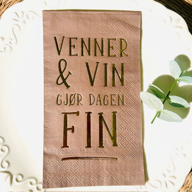 Serviett Venner & Vin